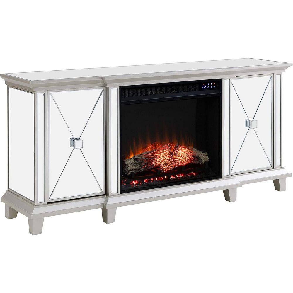 58 in. Freestanding Wood Smart Electric Fireplace TV Stand in White for Energy Efficient Home Heating price history on PriceWatchPro