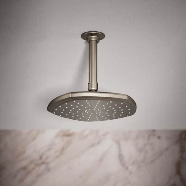 Occasion 1-Spray Patterns with 1.75 Gpm 8.25 in. Wall Mount Fixed Shower Head in Vibrant Brushed Nickel