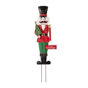 36 in. H Metal Nutcracker Yardstake or Standing Decor or Wall Decor (KD, 3 Function)
