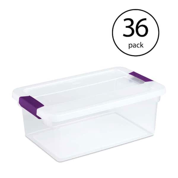 Sterilite 15 Qt Clear Latching Storage Container Organizing Box, (24 Pack)