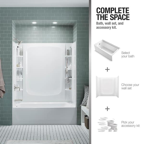 STERLING STORE+ 5 ft. Right-Hand Drain Rectangular Alcove Bathtub with Wall  Set and 12-Piece Accessory Set in White 71171720-0-12 - The Home Depot