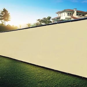 4 ft. x 50 ft. Privacy Fence Screen with Grommets and Zip Ties, for Garden Yard/Construction Site/Balcony Pool, Beige