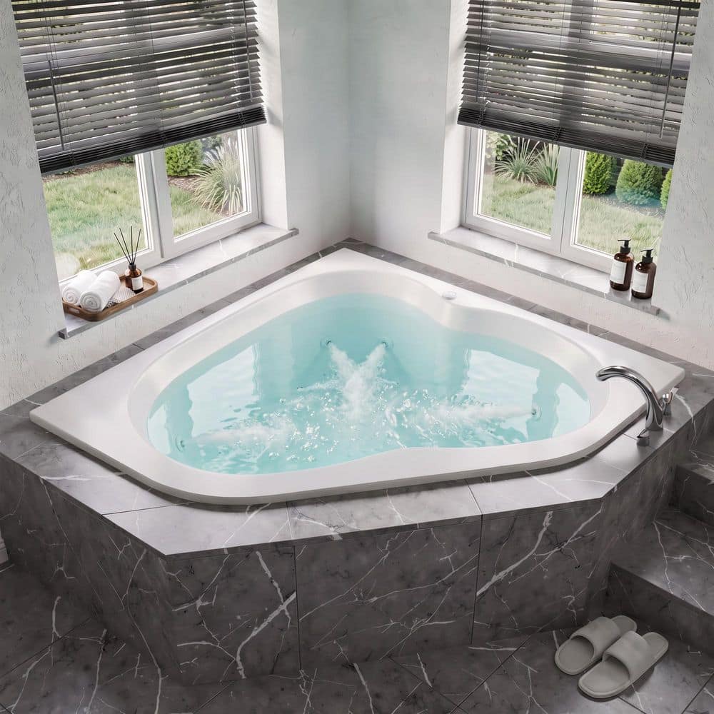 Universal Tubs Beryl 5 ft. Acrylic Corner Drop-in Whirlpool Air