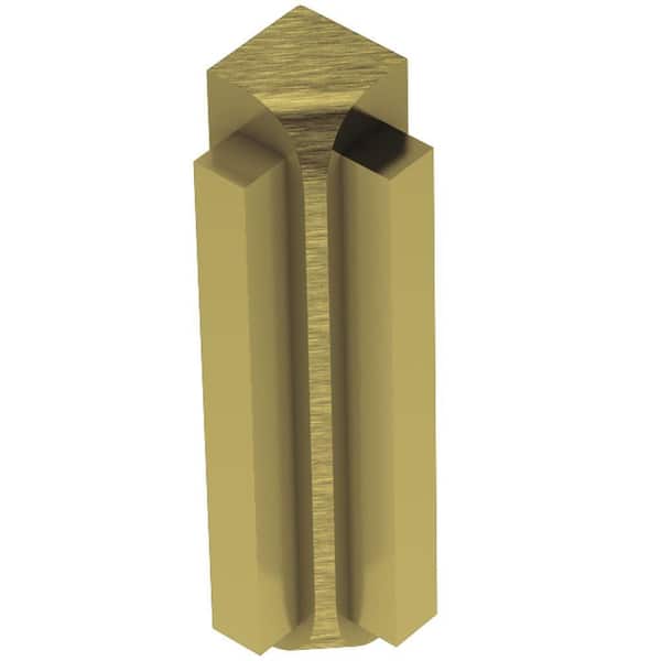 Schluter Rondec-Step Brushed Brass Anodized Aluminum 3/8 in. x 2-5/8 in. Metal 90° Inside Corner