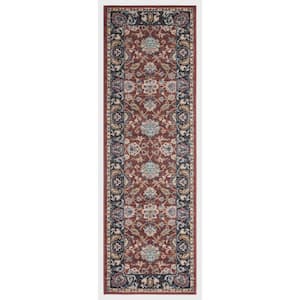 Eden Collection Oushak Rust 2 ft. x 7 ft. Machine Washable Traditional Indoor Area Rug