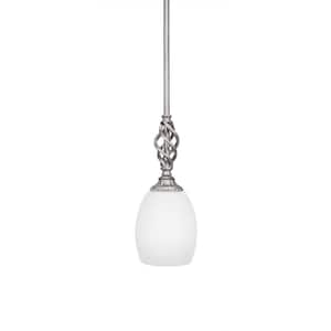 Bridgewater 100 W 1-Light Aged Silver Standard Mini Pendant Light with Glass Shade