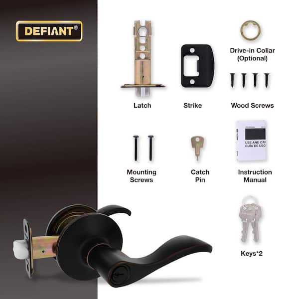 Defiant Naples Aged Bronze Keyed Entry Door Handle 32LYEX700B Defiant Naples Aged Bronze Keyed Entry Door Handle 32LYEX700B