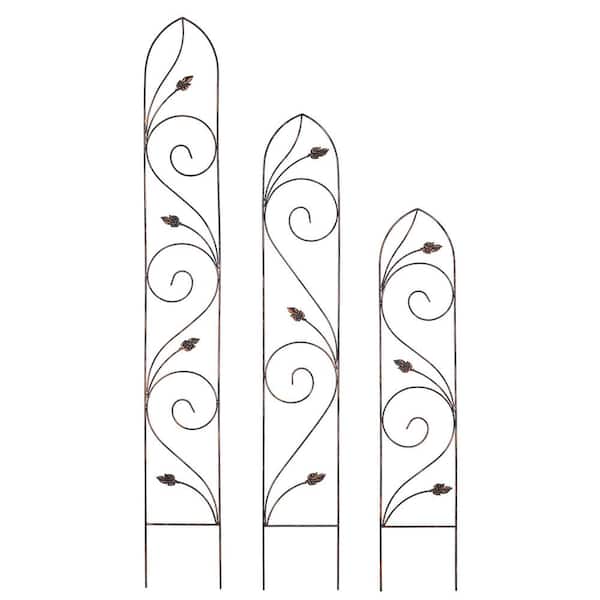 Arcadia Garden Products - Autumn Leaf 48 in. x 10 in. Metal Trellis