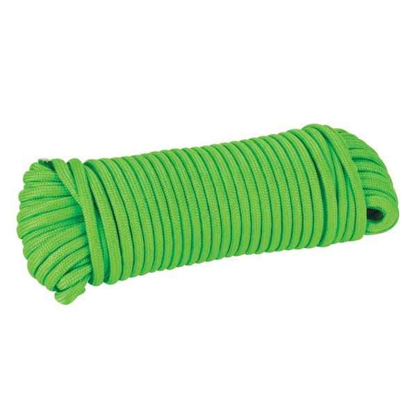 Everbilt 1/8 in. x 50 ft. High Visibility Paracord Rope, Neon Green