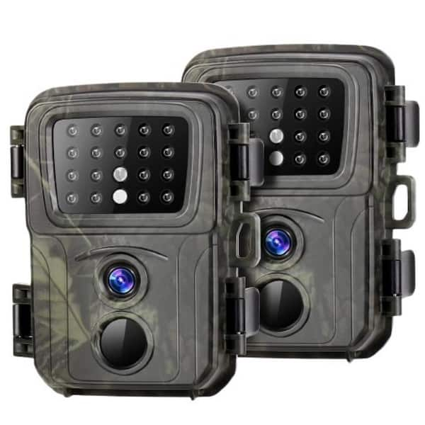 Trail Camera, 20MP 1080P Game Camera with Night Vision Motion Activated Waterproof, with 32GB Card, 2 Packs, Green