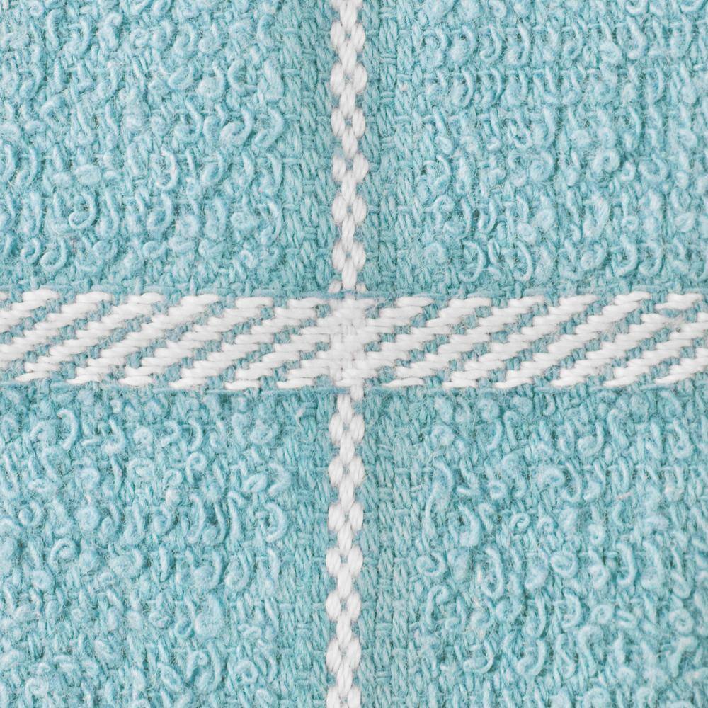Dew Blue Cotton Terry Check Kitchen Towel Set