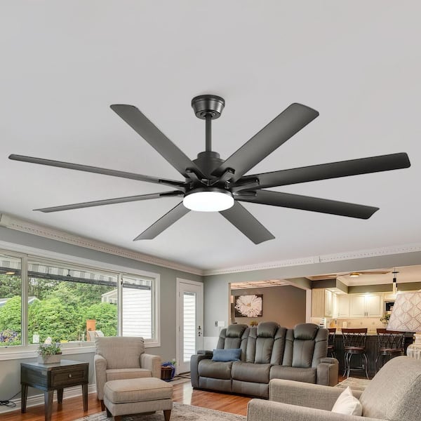 LINJO 66 in. Smart Indoor Black 8 Durable ABS Fan Blades