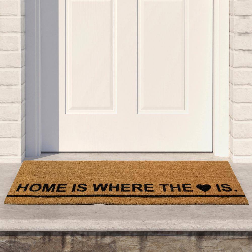 Natural Coir Outdoor Rectangular Inspirational Doormat 16" x 48"