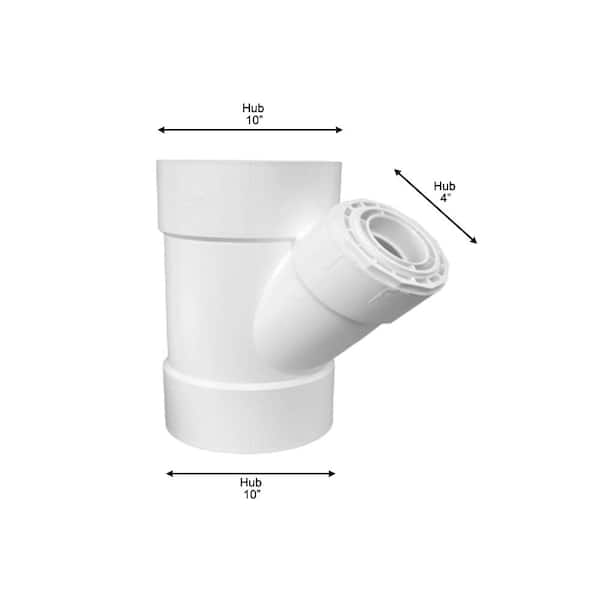 Charlotte Pipe 10 in. x 10 in. x 4 in. PVC DWV Wye Reducing PVC