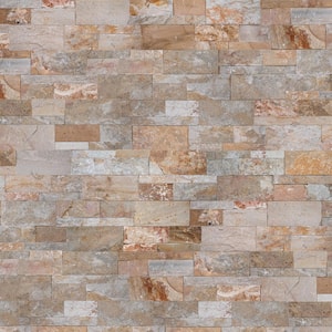 Golden White Ledger Panel 9 in. x 24 in. Splitface Quartzite Wall Tile (4.5 sq. ft./Case)