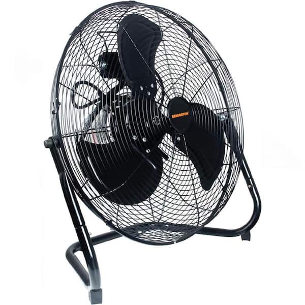 20 Inch Industrial High Velocity Floor Fan with 3 Speed Settings and Pivoting Head, Black