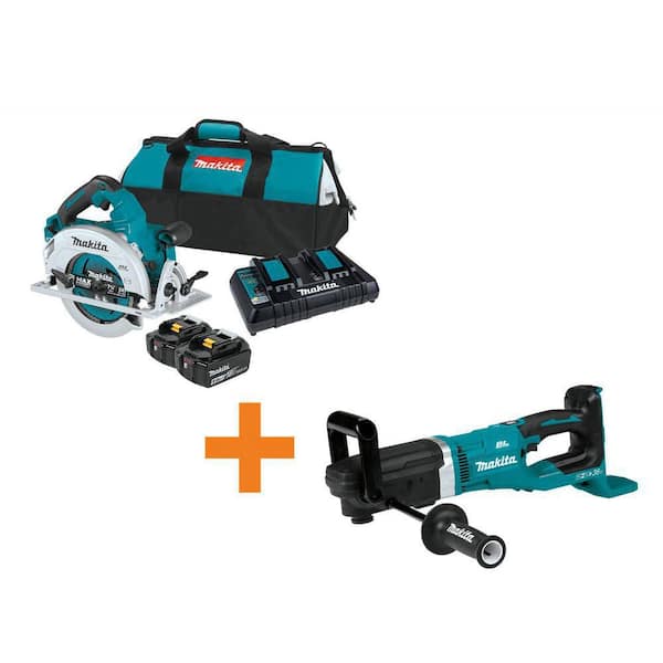 18V X2 LXT (36V) Brushless 7-1/4 in. Circ Saw Kit 5. 0Ah w/ (18V X2) LXT Brushless 7/16 in. Hex Right Angle Drill