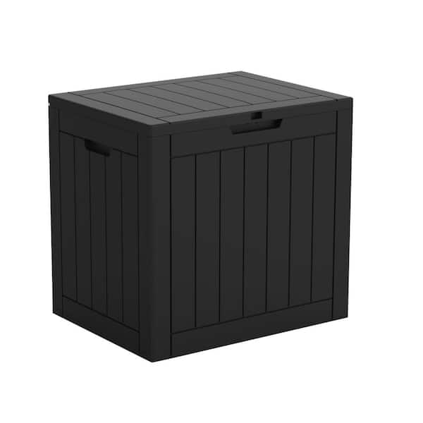 OUPES 31 Gal. Black Resin Outdoor Storage Deck Box