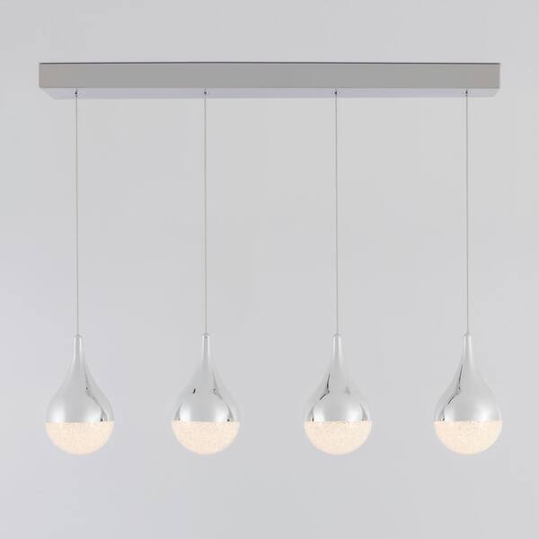 It's Exciting Lighting 24-LED Nickel 2.25-Watt Integrated LED Battery  Operated Ceiling Pendant with Frosted Glass Shade IEL-5778 - The Home Depot