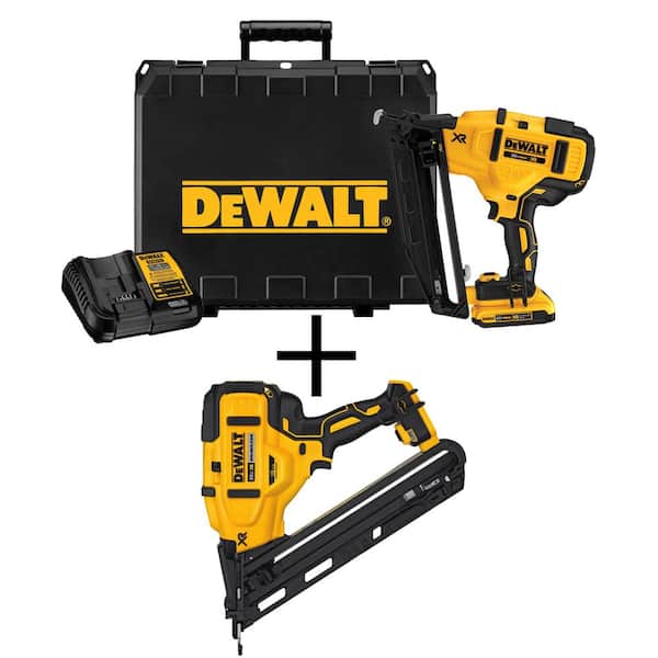 20-Volt Max 16-Gauge Cordless Angled Finish Nailer Kit with Bonus Lithium-Ion Compact Battery Pack 2.0Ah 20-Volt Max 16-Gauge Cordless Angled Finish Nailer Kit with Bonus Lithium-Ion Compact Battery Pack 2.0Ah