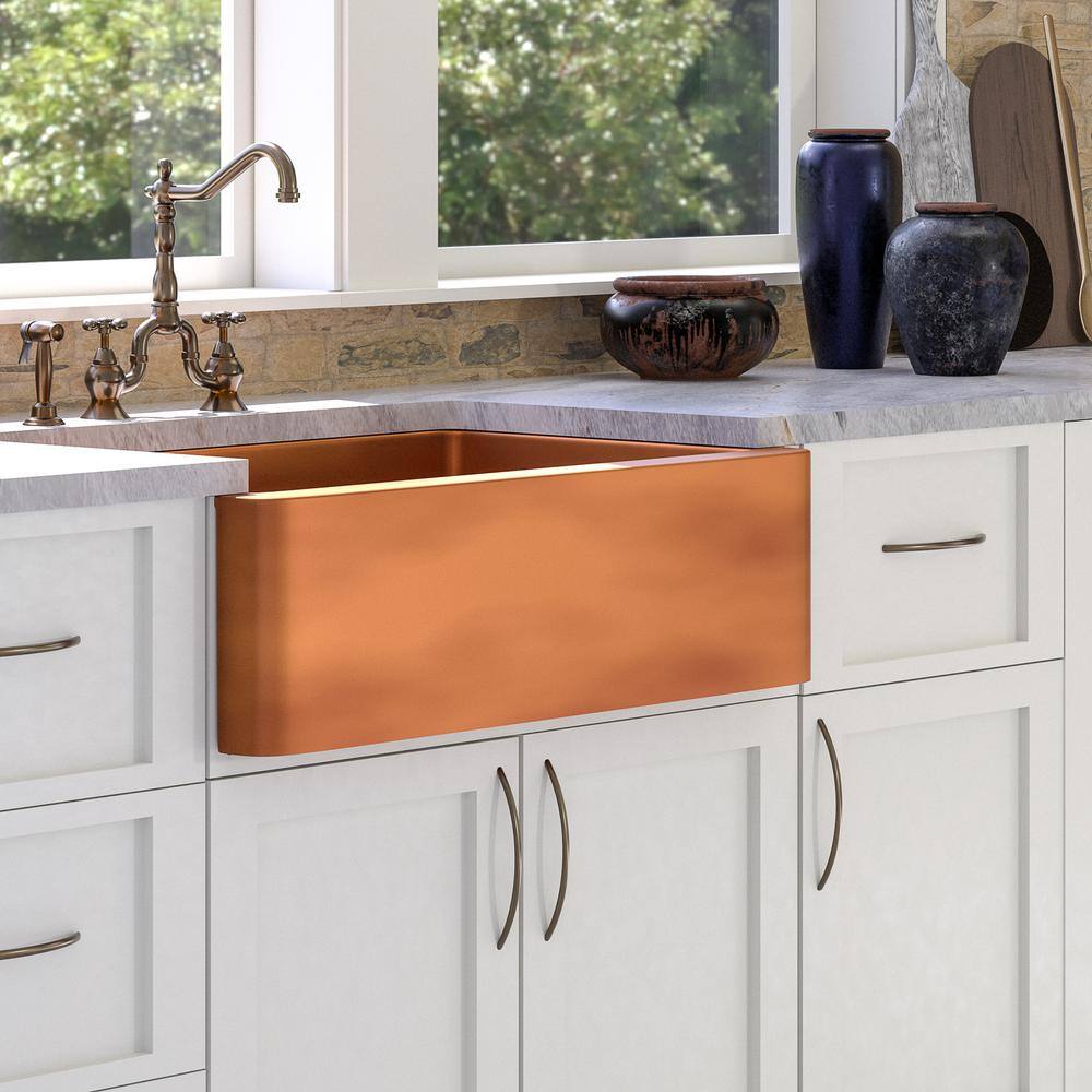 Austin 33'' Antique Copper Farmhouse Single Bowl Sink