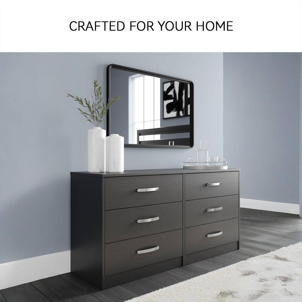 Finch Black 6 Drawer 59 in. Dresser - thumbnail 4