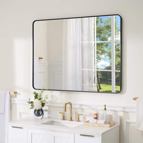 Apmir 48 in. W x 36 in. H Rectangular Space Aluminum Framed Dual