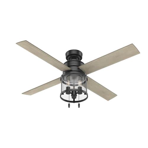 Astwood 52 in. Indoor Matte Black Ceiling Fan with Light Kit Ceiling Fans With Lights