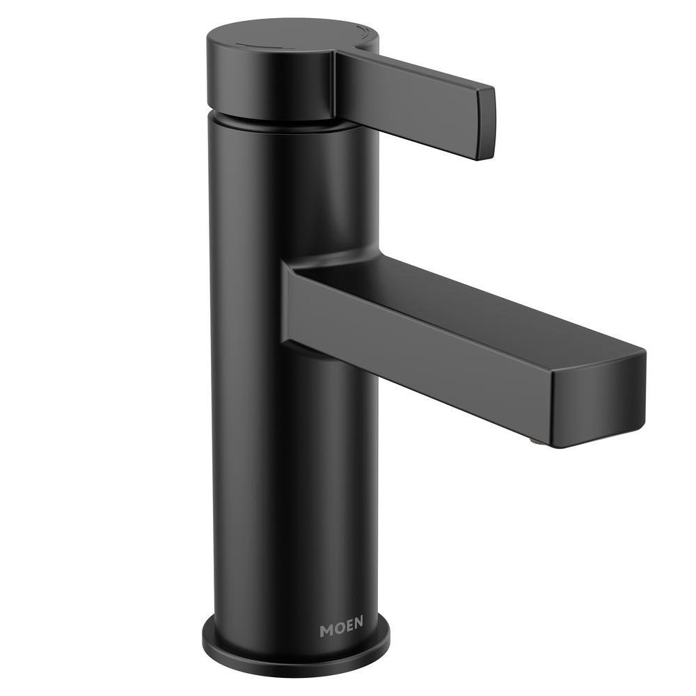 MOEN Beric Single Hole Single Handle Bathroom Faucet in Matte Black ...
