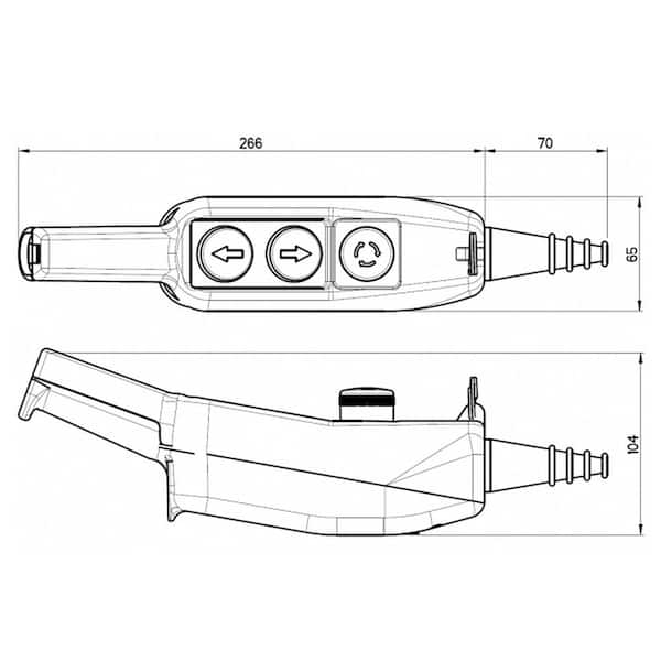 ASI 3-Button Pistol Grip Pendant Station 2-Push Buttons, 1