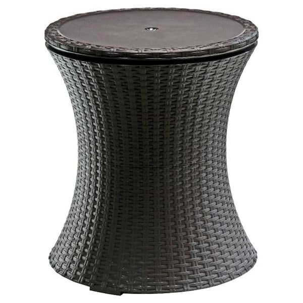 cenadinz 7. 5 Gal.Patio Furniture Rattan Style Patio Beverage Cooler Bar Table Cooler