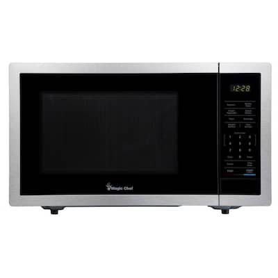 0.9 cu. ft. Countertop Microwave in Stainless Steel with Gray Cavity
