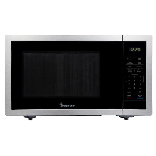 Magic Chef 0.9 cu. ft. Countertop Microwave in Stainless Steel with Gray Cavity
