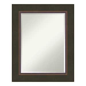 Milano Bronze 24.5 in. x 30.5 in. Beveled Rectangle Wood Framed Bathroom Wall Mirror in Bronze,Brown