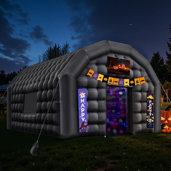 16.4 ft. x 17.72 ft. Black Inflatable Nightclub, Party Tent with 680W Blower and Sandbag Ventilated for Events, Weddings
