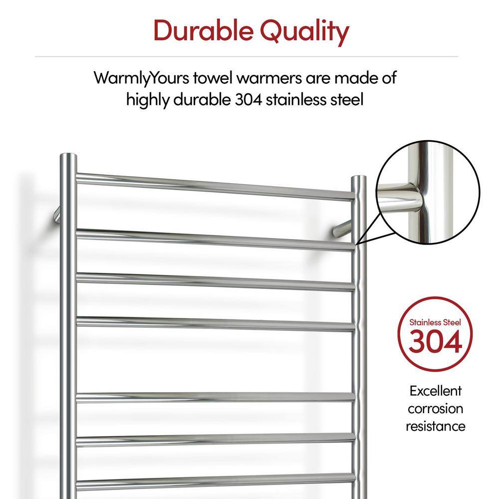 Malta Polished Stainless Steel Wall-Mounted 11-Bar Towel Warmer