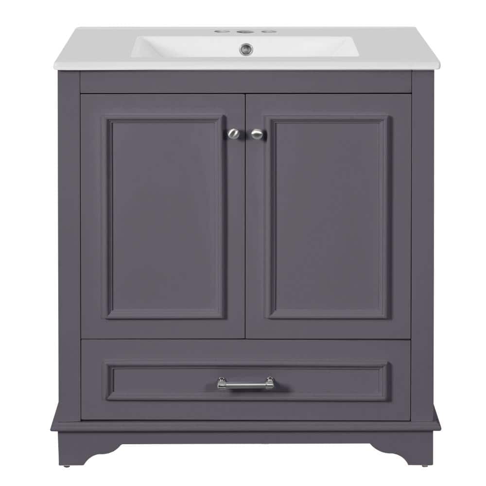 30 in. W Blue Floating Bath Vanity with White Ceramic Top Sink,2 large Soft Closing Doors price history on PriceWatchPro