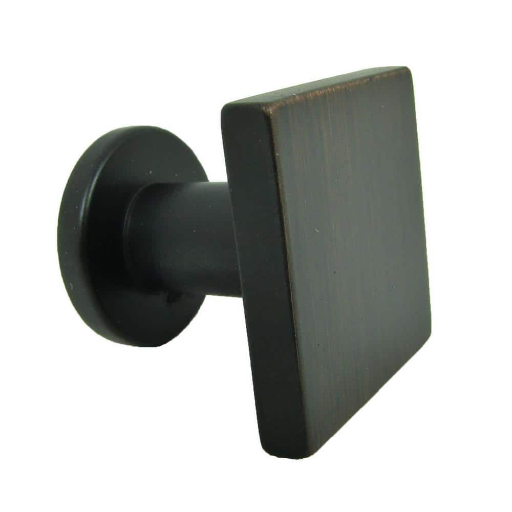 Oil Rubbed Bronze Square Cabinet Knob with Mounting Hardware