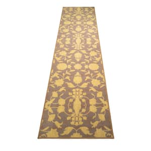 Trellis Floral Abstract Design Cut to Size Cream 26 " Width x Your Choice Length Custom Size Slip Resistant Stair Runner