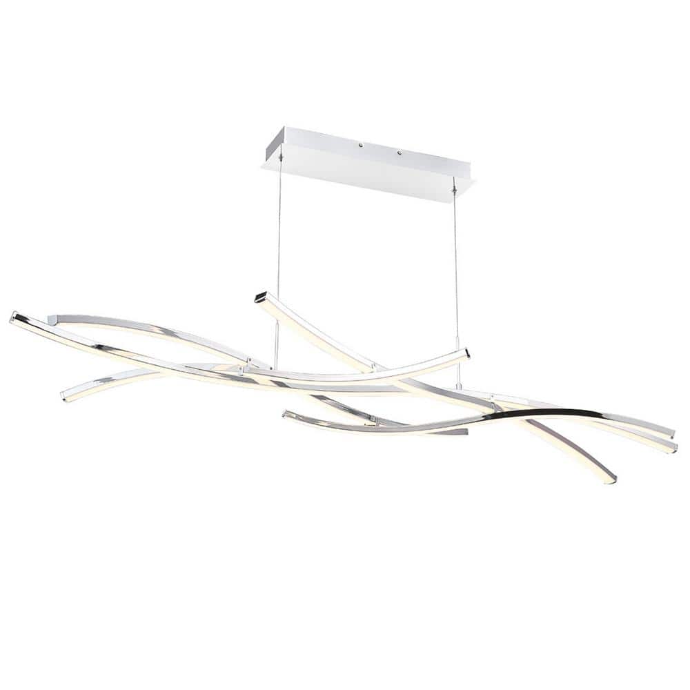 Divergence Chrome 9-Light LED Geometric Chandelier with Adjustable Height