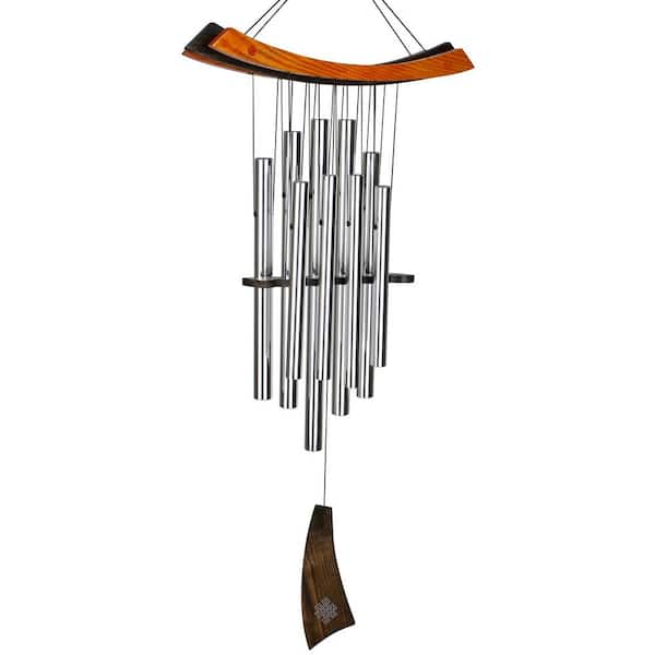 WOODSTOCK CHIMES Signature Collection, Woodstock Healing Chime, 34 in. Silver Wind Chime