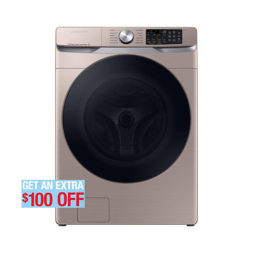 Samsung 4.5 cu. ft. Stackable Front Load Washer in Champagne with Spin