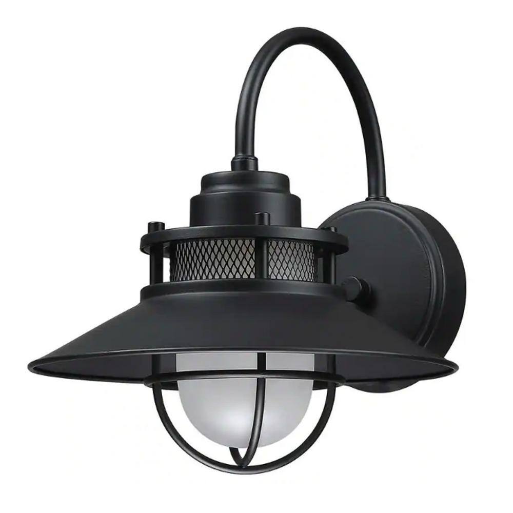 1-Light Matte Black Hardwired Outdoor Wall Lantern Sconce price history on PriceWatchPro