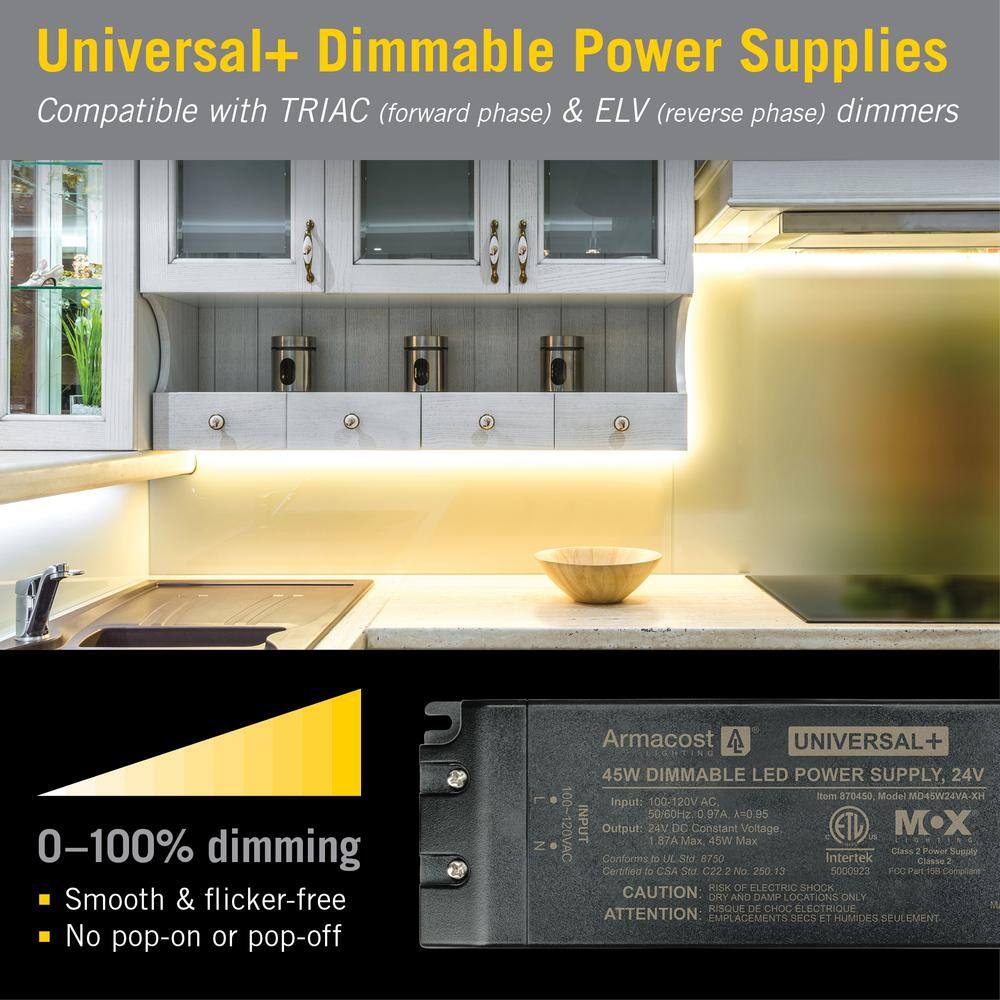 Black 24V DC Dimmable LED Driver Power Supply