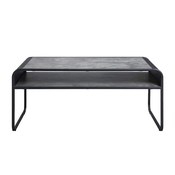 STICKON 47 in.Gray Rectangle Wood Coffee Table