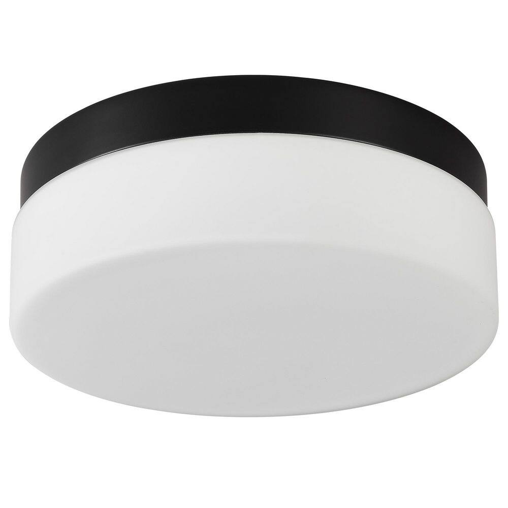 11.4 in. 24-Watt White Light Integrated LED Flush Mount Light with White Glass Shade price history on PriceWatchPro