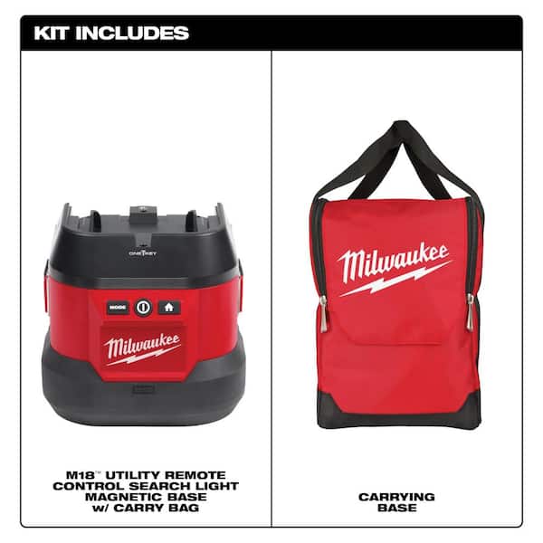 M18 18-Volt Lithium-Ion Cordless Utility Remote Search Light Magnetic Base with Carry Bag