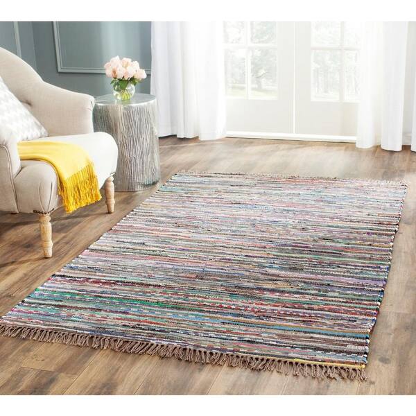 Rag Rug Rust/Multi 8 ft. x 10 ft. Striped Area Rug