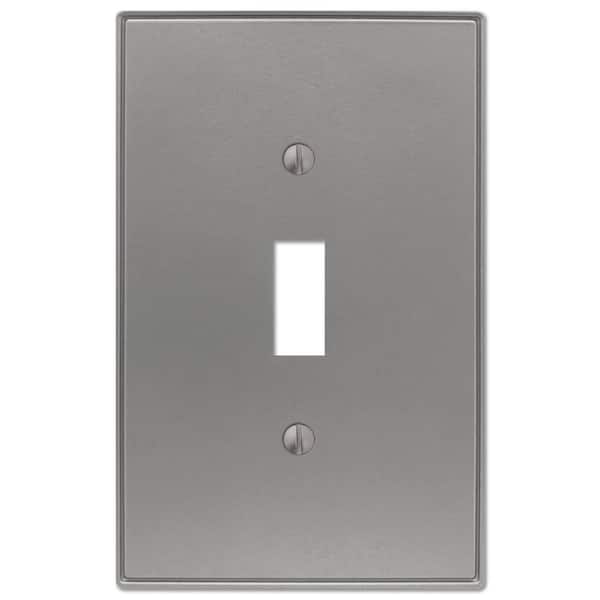 Amerelle Ansley 1-Gang Brushed Nickel Toggle Cast Metal Wall Plate