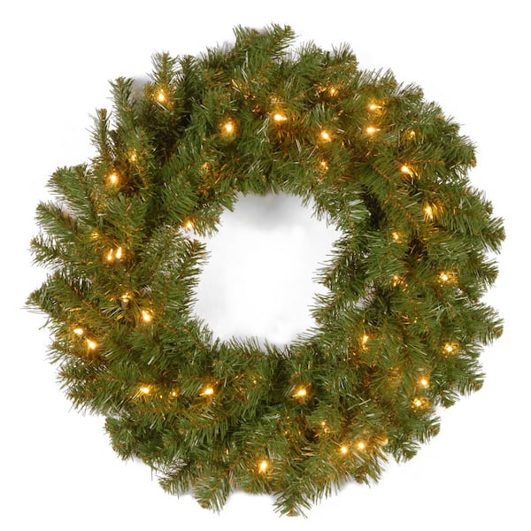National Tree Company 24 in. Kincaid Spruce Artificial Christmas Wreath ...
